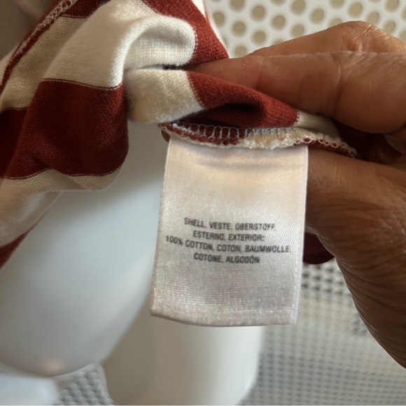 Anthropologie Dulcina Asymmetrical Top Size Small in Rust and White Stripes - Picture 8 of 12